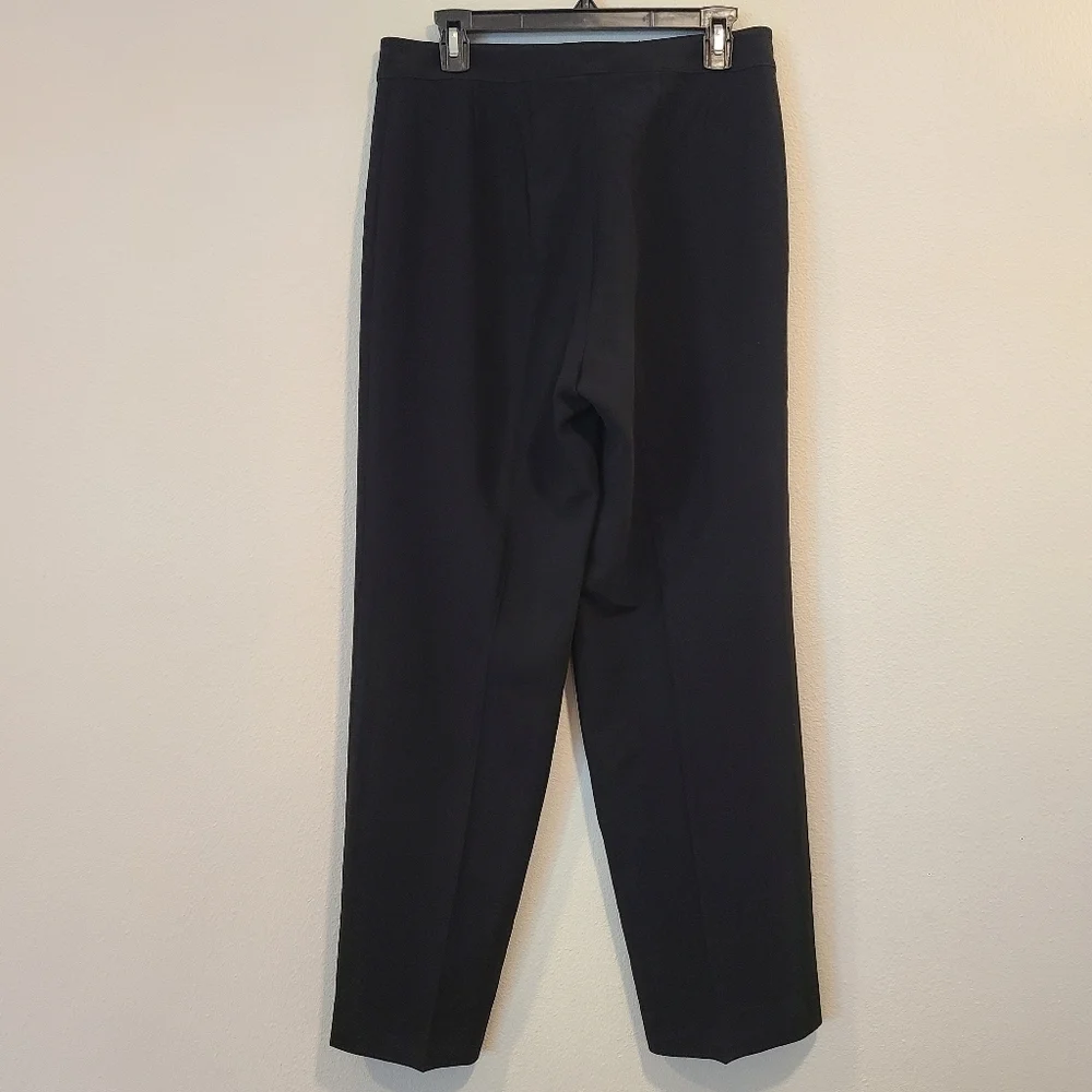 St John Caviar Diana Straight Leg Crepe Marocain Pants